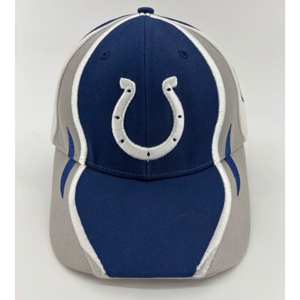 Indianapolis Colts Hat NFL Team Apparel OSFM Hook and Loop Adjustable Strap